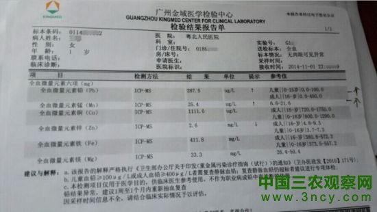 铁龙1岁的小孩,血铅达到中度中毒标准 铁龙1岁的小孩,血铅达到中度中毒标准